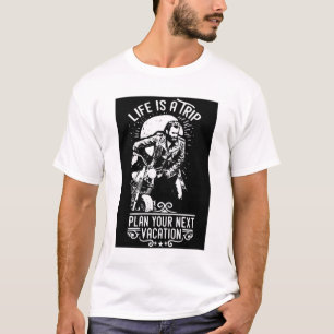 White Life ist ein Trip Vintag Biker Grafik-T-Shir T-Shirt