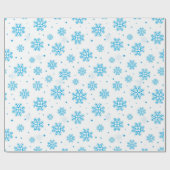 White & Light Blue Snowflake Wrapping Paper  Geschenkpapier (Flach)