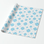 White & Light Blue Snowflake Wrapping Paper Geschenkpapier (Ungerollt)