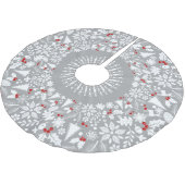 White & Light Gray Geometric Weihnachtsschreath Polyester Weihnachtsbaumdecke (Schrägansicht)