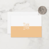 White & Light Orange Moderne Dänische Vielen Dank Mitteilungskarte (Vorderseite/Rückseite Beispiel)