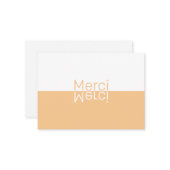 White & Light Orange Moderne Französisch Vielen Da Mitteilungskarte (Vorderseite/Rückseite Beispiel)