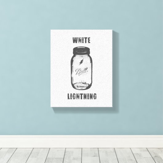 "White Lightning" Moonshine Jar Leinwand Kunst (Insitu (Holzboden))