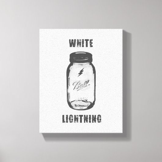 "White Lightning" Moonshine Jar Leinwand Kunst (Vorderseite)