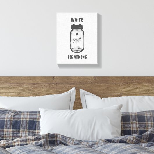 "White Lightning" Moonshine Jar Leinwand Kunst (Insitu (Schlafzimmer))