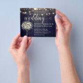 White Lights String & Natural Rustic Wood Hochzeit Flyer (Gruppe)