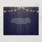 White Lights String & Natural Rustic Wood Hochzeit Flyer (Hinten)
