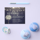 White Lights String & Natural Rustic Wood Hochzeit Flyer (Einzeln)