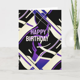 White Lila Lilac Black Slanted Abstrakten Geburtst Karte