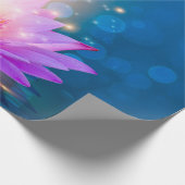 White Lila Lotus Blume Zen Blue Geschenkpapier (Ecke)