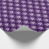 White & Lila Stylisierte Damaskus Feathers Geschenkpapier (Ecke)