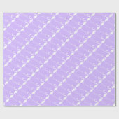 White & Lilac Flamingo Wrapping Paper Geschenkpapier (Flach)
