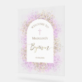 white lilac flowers Baptism welcome sign Acrylschild (Winkel)