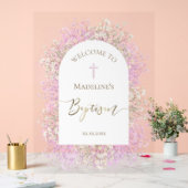 white lilac flowers Baptism welcome sign Acrylschild (Hochzeit)