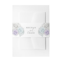 White Lilac und Baby Blue Rose Einladungsbanderole