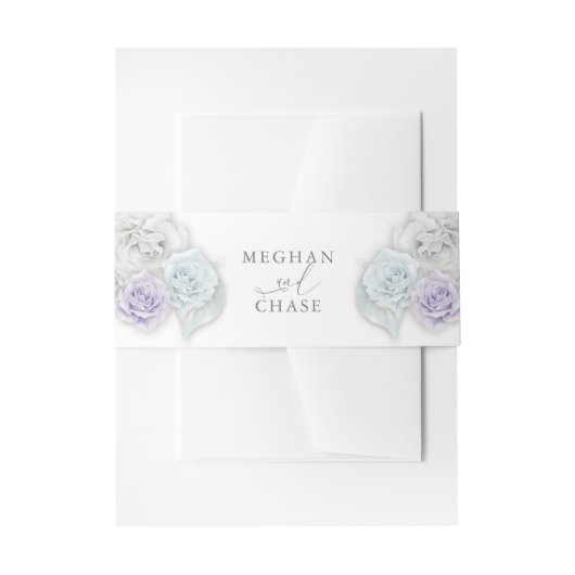 White Lilac und Baby Blue Rose Einladungsbanderole (Vorderseite Beispiel)