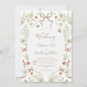 White Lilacs Greenery Ribbon Whimsical Wedding  Einladung (Vorderseite)
