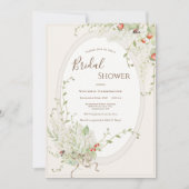 White Lilacs Ribbon Vintage Whimsical Bridal Einladung (Vorderseite)