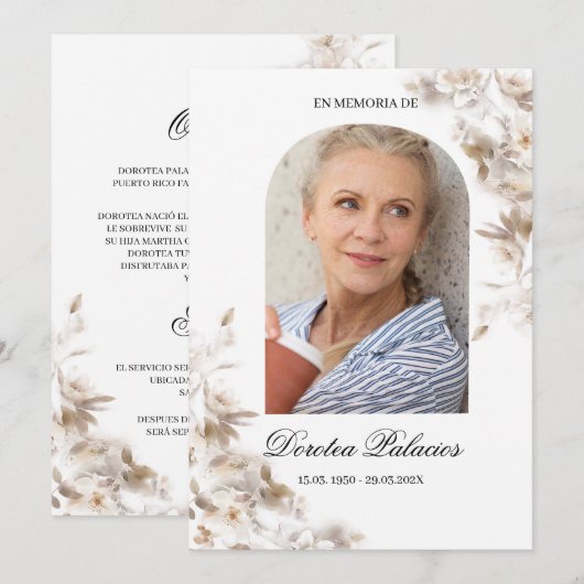 White Lilie Einladung (Vorne/Hinten)