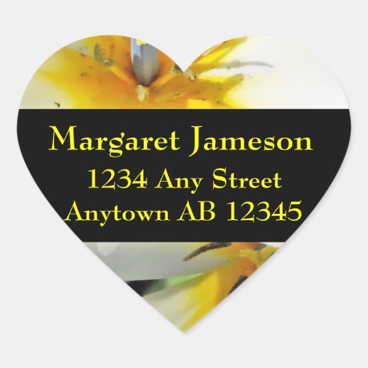 White Lilien Hochzeitrücksendesiegel Herz-Aufkleber (Vorderseite)