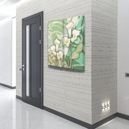White Lilies 24"x24" Zwei-Panel-Canvas drucken Leinwanddruck