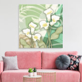 White Lilies 24"x24" Zwei-Panel-Canvas drucken Leinwanddruck (Insitu (Wohnzimmer))