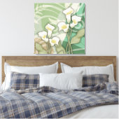 White Lilies 24"x24" Zwei-Panel-Canvas drucken Leinwanddruck (Insitu (Schlafzimmer))