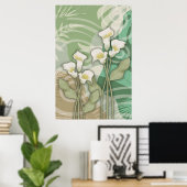 White Lilies 24"x36" Poster (Heimbüro)
