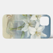 White Lilies and Shells Case-Mate iPhone Hülle (Rückseite (Horizontal))