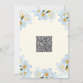 White Lilies Baby Shower Einladung mit QR Code (Rückseite)