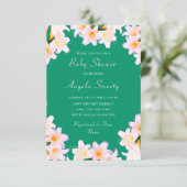 White Lilies Baby Shower Einladung Vorlage (Stehend Vorderseite)