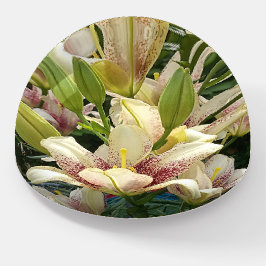 White Lilies Dome Briefbeschwerer