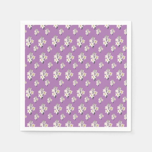 White Lilies Elegant Serviette (Vorderseite)