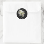 White Lilies Fantasy Runder Aufkleber (Tasche)