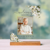 White Lilies Floral Funeral Celebration of Life Acrylschild (Neutral)