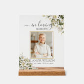 White Lilies Floral Funeral Celebration of Life Acrylschild (Vorderseite)