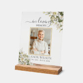 White Lilies Floral Funeral Celebration of Life Acrylschild (Winkel)