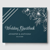 White Lilies Hand Drawn Gästebuch (Vorderseite)