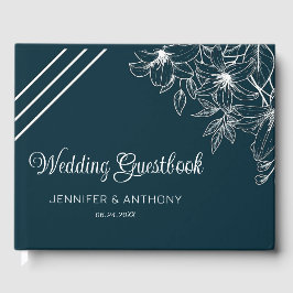 White Lilies Hand Drawn Gästebuch