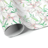 White Lilies Illustration Geschenkpapier (Rolleneckpunkt)