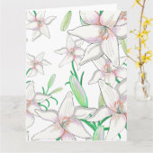 White Lilies Illustration Karte (Gelbe Blume)