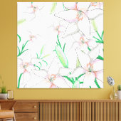 White Lilies Illustration Leinwanddruck (Insitu (Wohnzimmer))