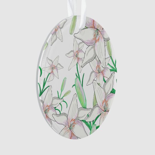 White Lilies Illustration Ornament (Vorderseite)