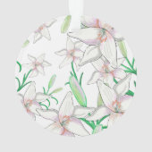 White Lilies Illustration Ornament (Rückseite)