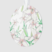 White Lilies Illustration Ornament (Vorderseite)