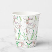 White Lilies Illustration Pappbecher (Rechts)