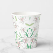 White Lilies Illustration Pappbecher (Vorderseite)