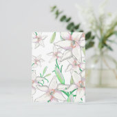 White Lilies Illustration Postkarte (Stehend Vorderseite)