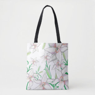 White Lilies Illustration Tasche