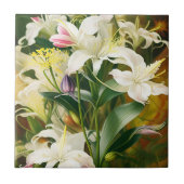 White Lilies in Bloom Fliese (Vorderseite)
